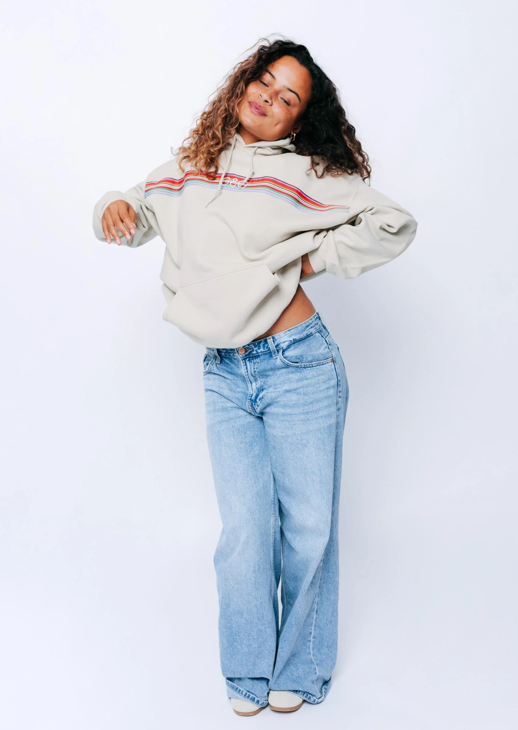 Vintage Ribbon Hoodie - Sand - Image 7