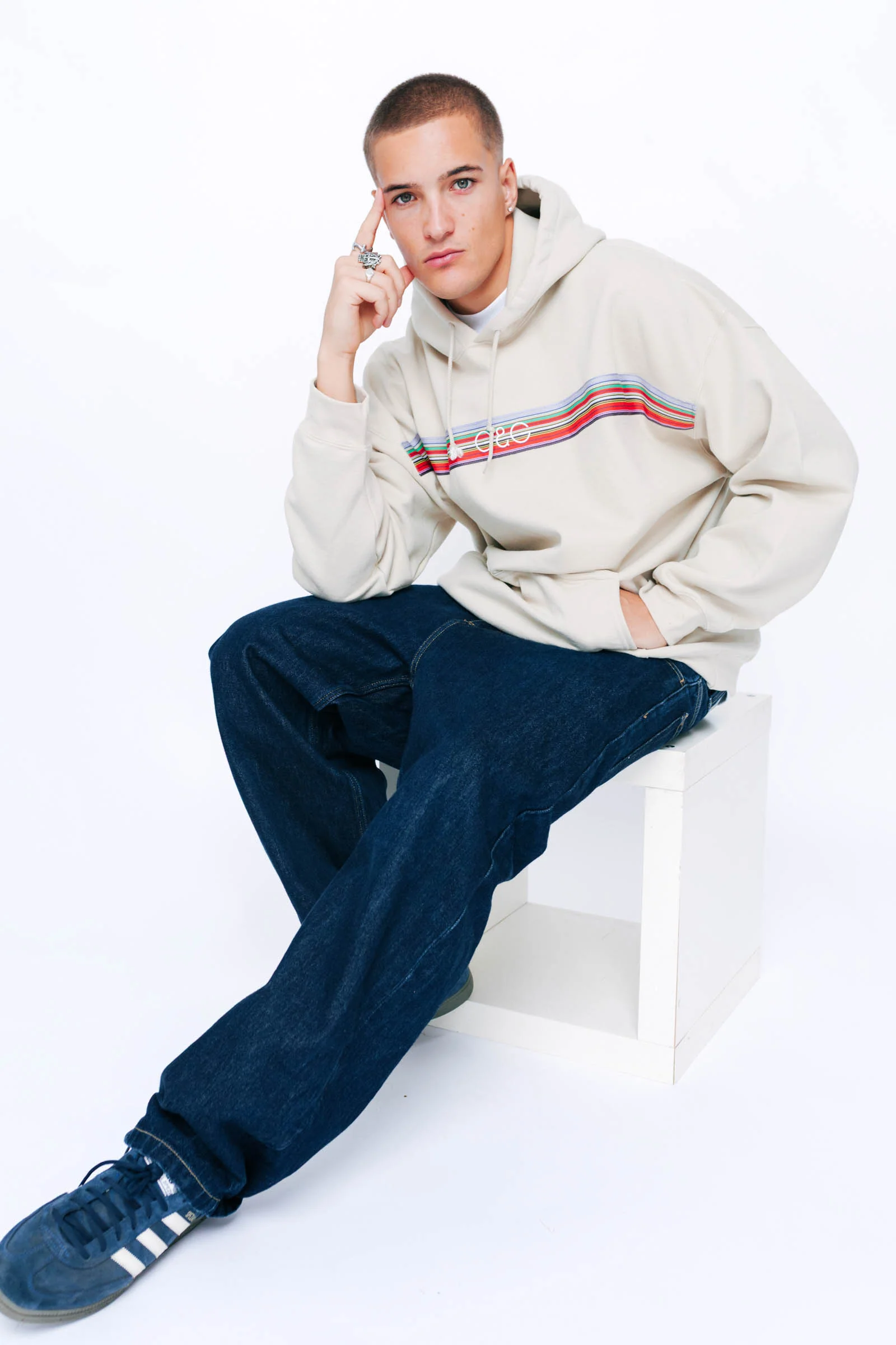 Vintage Ribbon Hoodie - Sand - Image 8