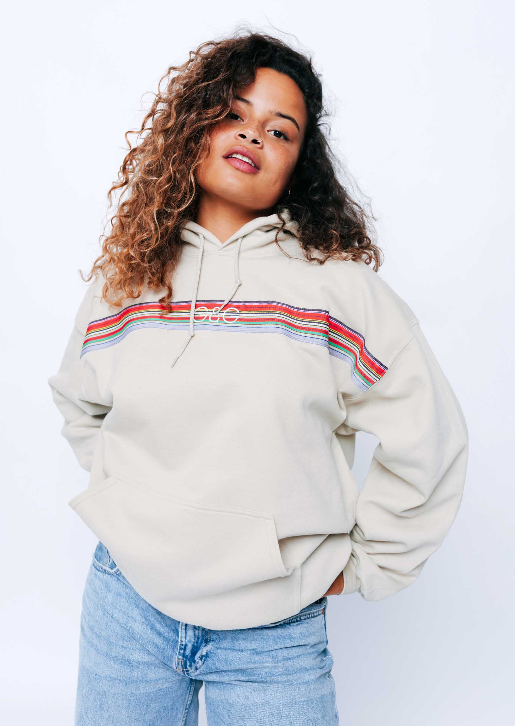Vintage Ribbon Hoodie - Sand - Image 9