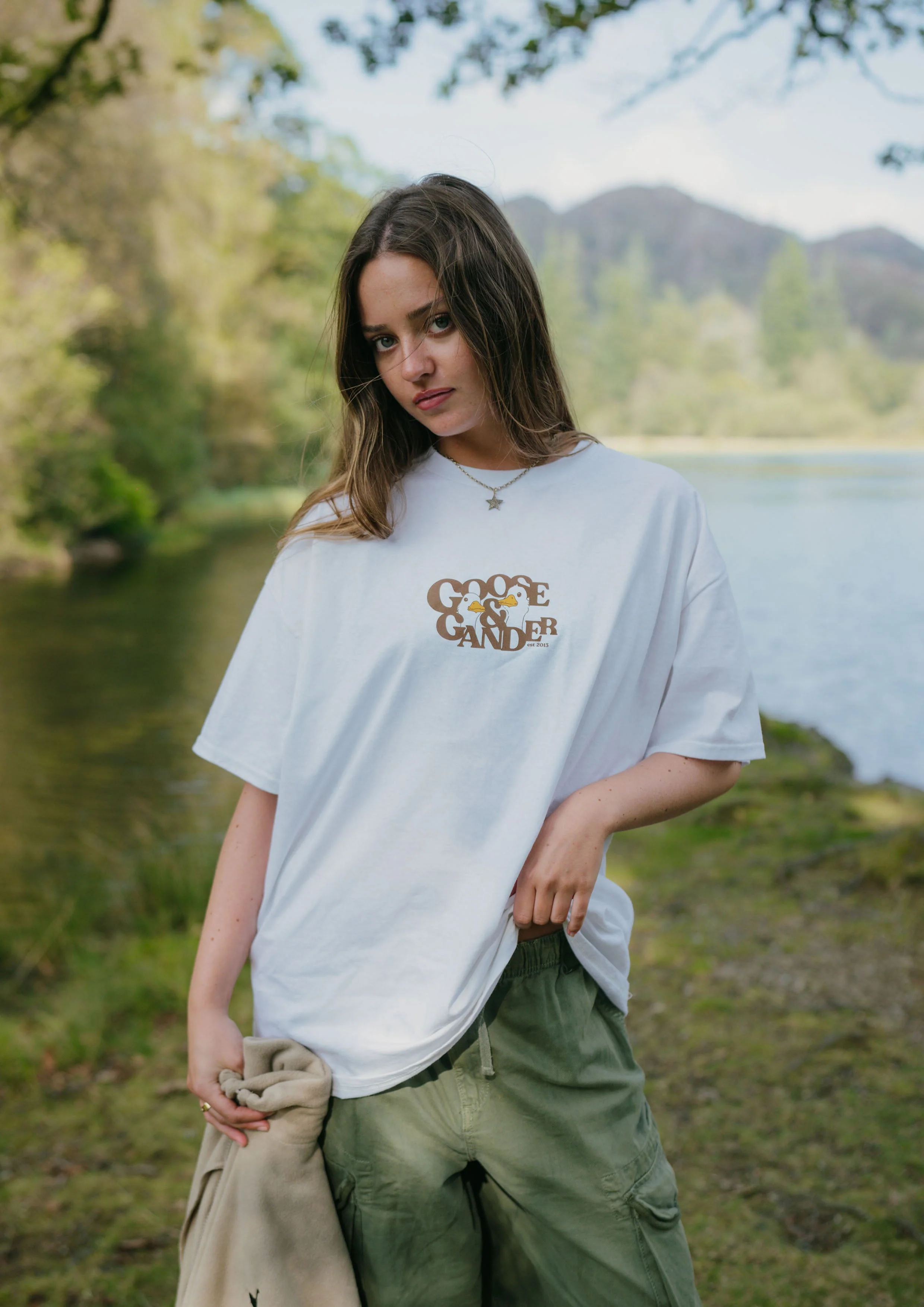 Mocha Goose Gambit Tee - White - Image 4