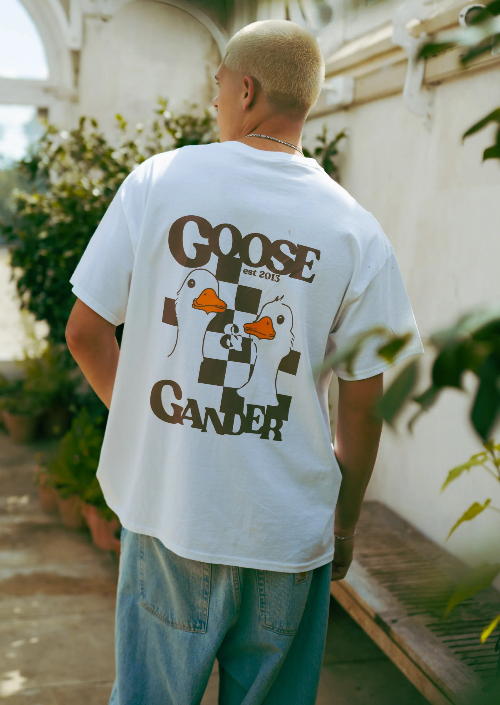 Mocha Goose Gambit Tee - White - Image 5