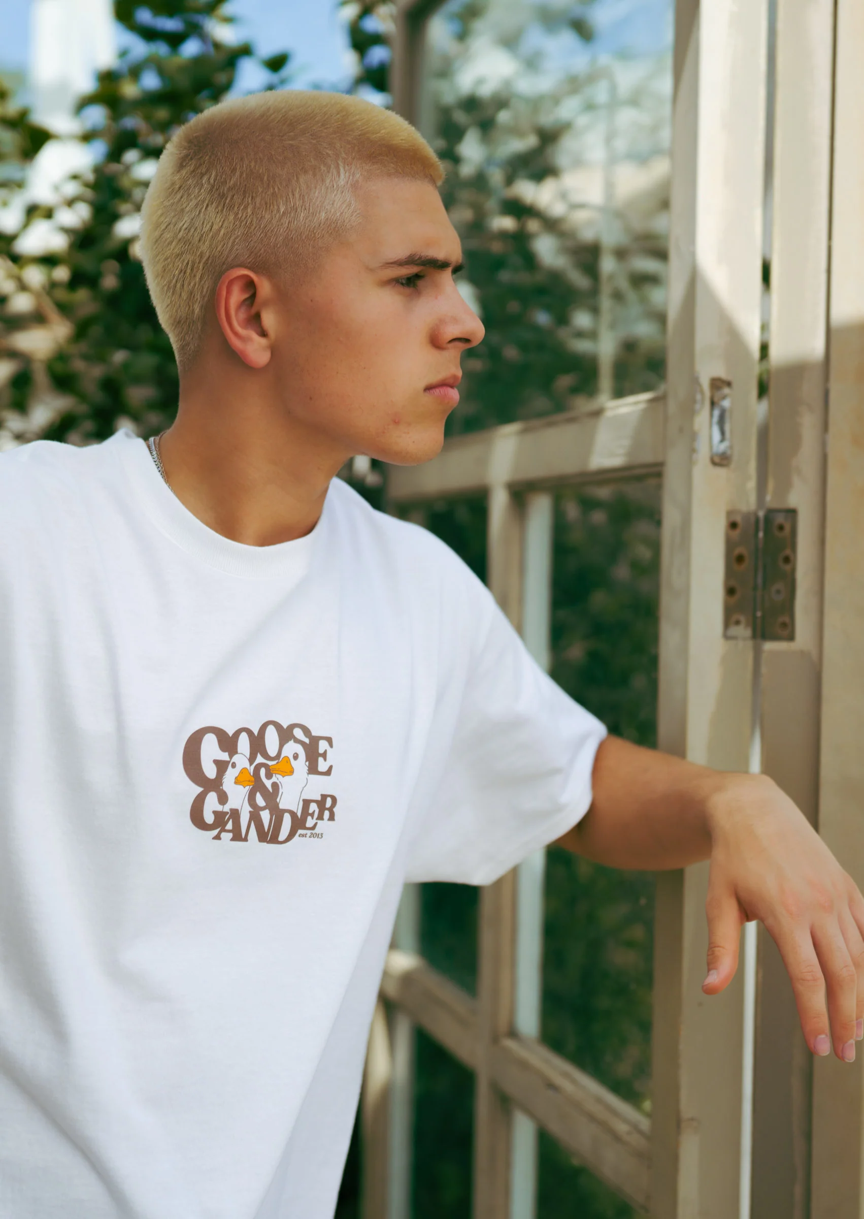 Mocha Goose Gambit Tee - White - Image 6