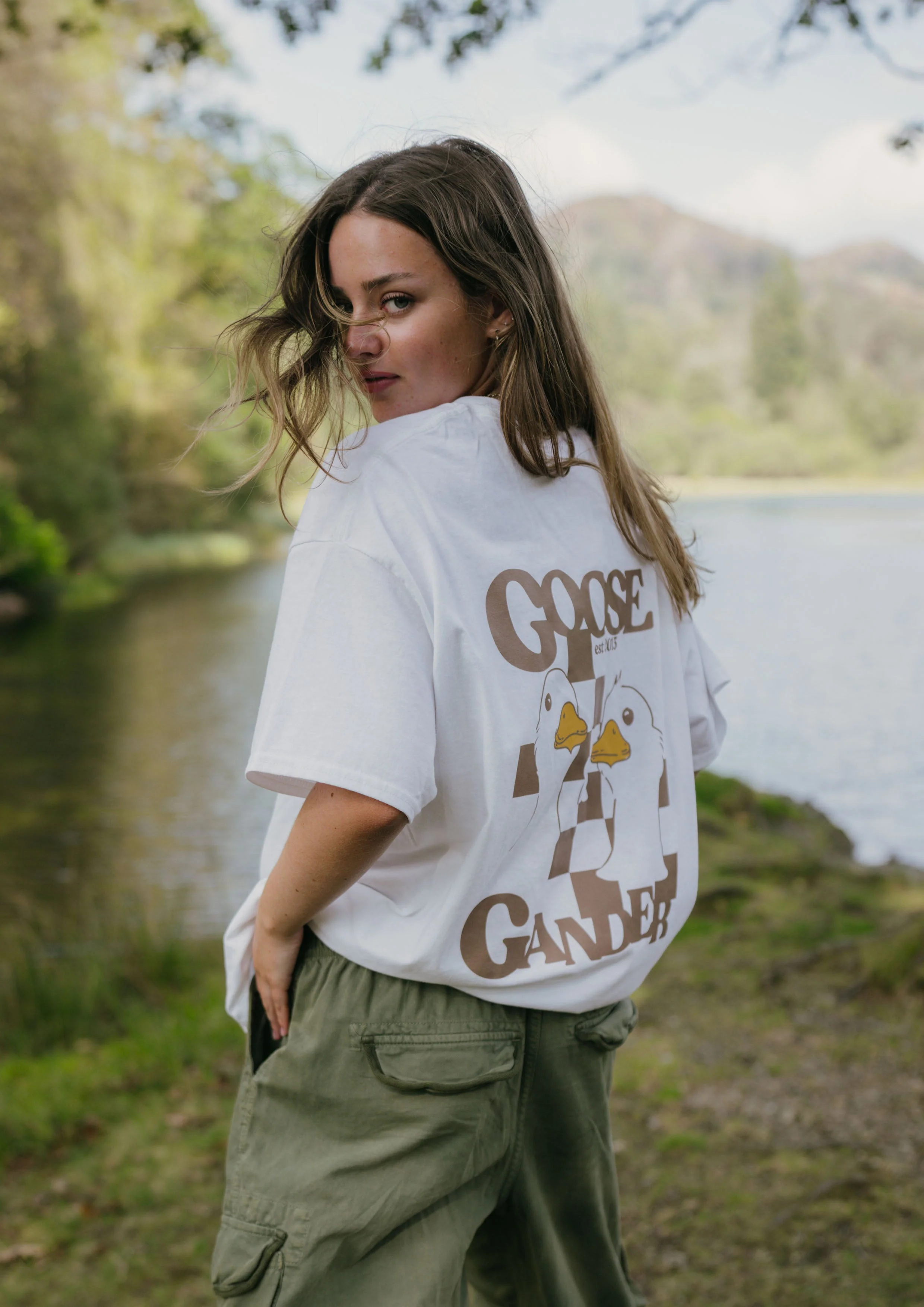 Mocha Goose Gambit Tee - White - Image 8