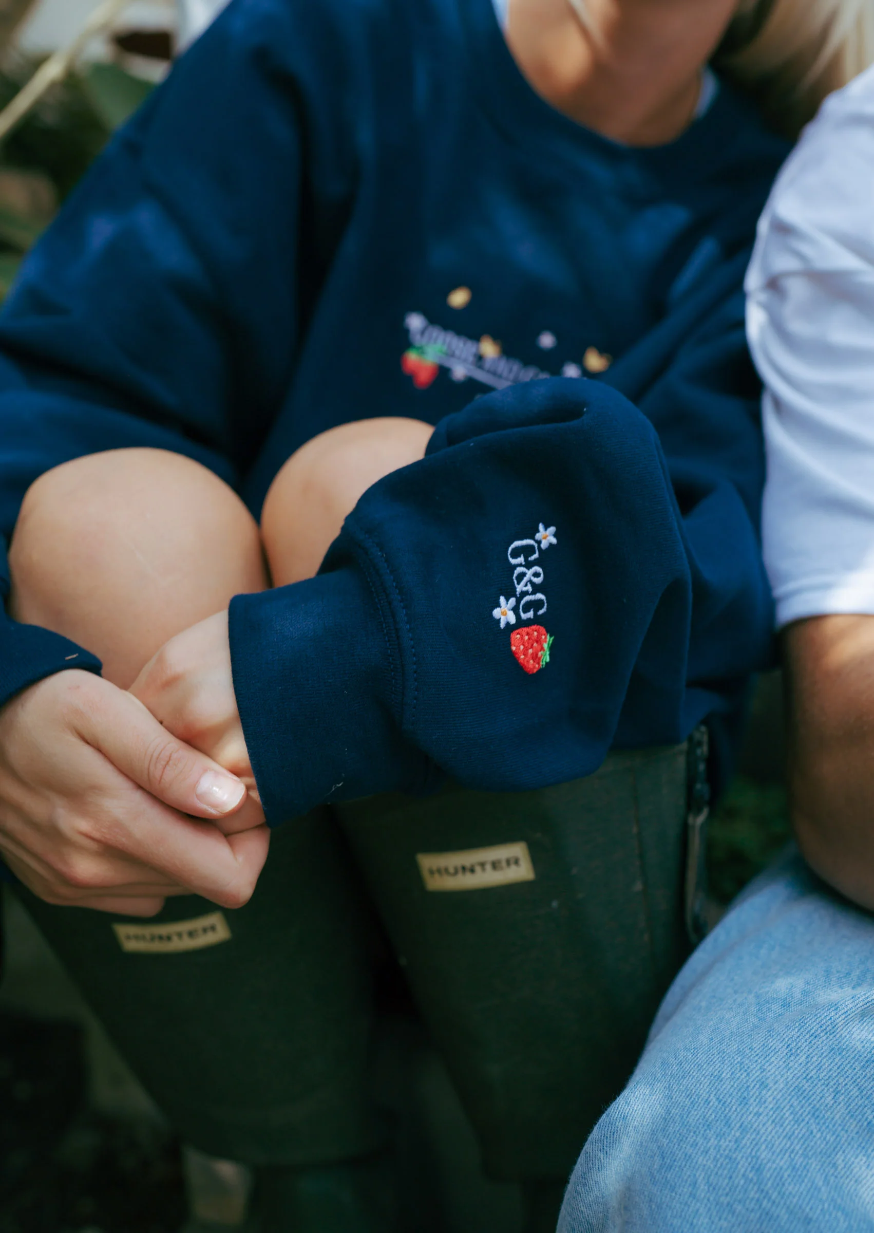 Wild Strawberry Embroidered Sweat - Navy - Image 7