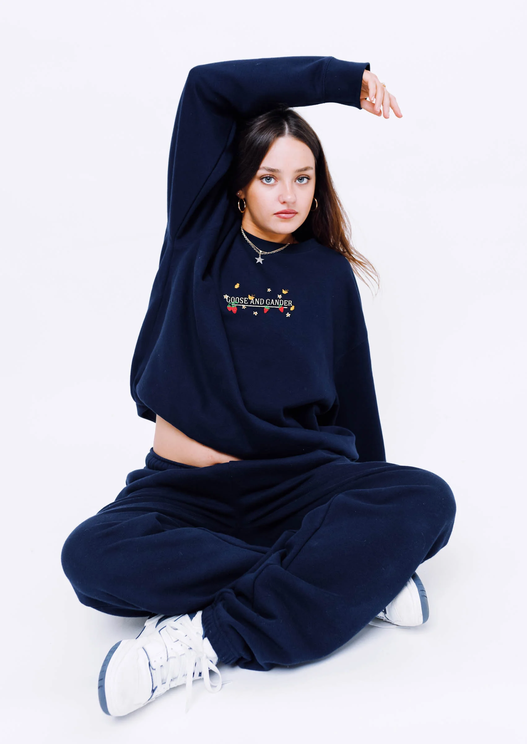 Wild Strawberry Joggers - Navy - Image 3