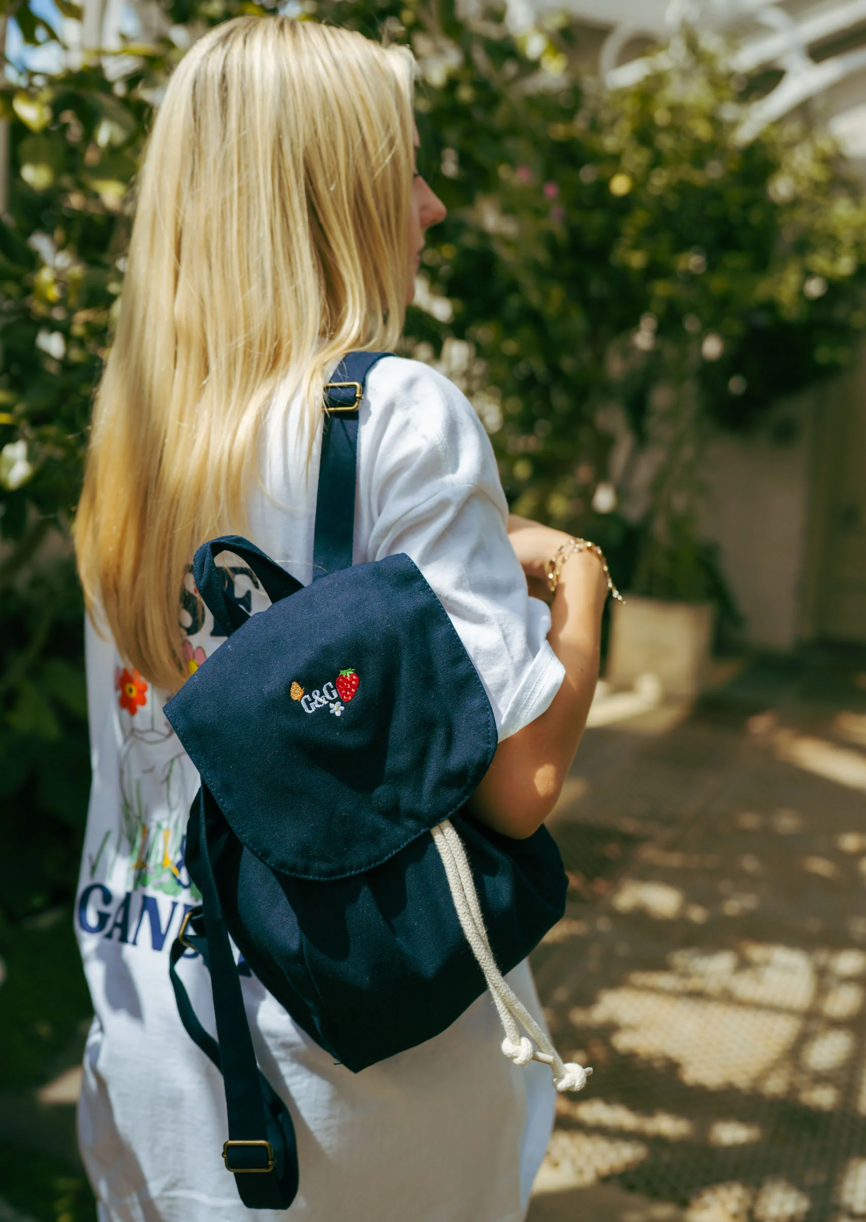 Wild Strawberry Mini Rucksack - Navy - Image 3