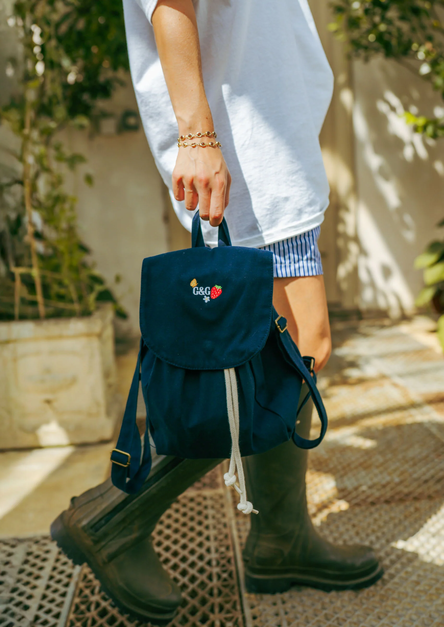 Wild Strawberry Mini Rucksack - Navy - Image 4