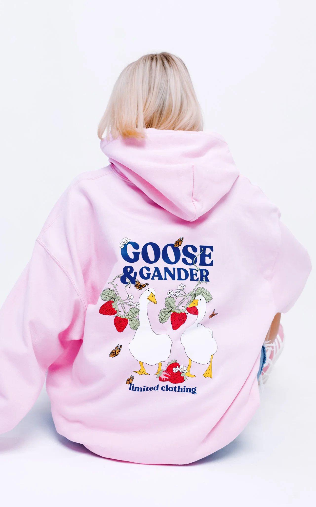 Wild Strawberry Printed Hoodie - Baby Pink - Image 4
