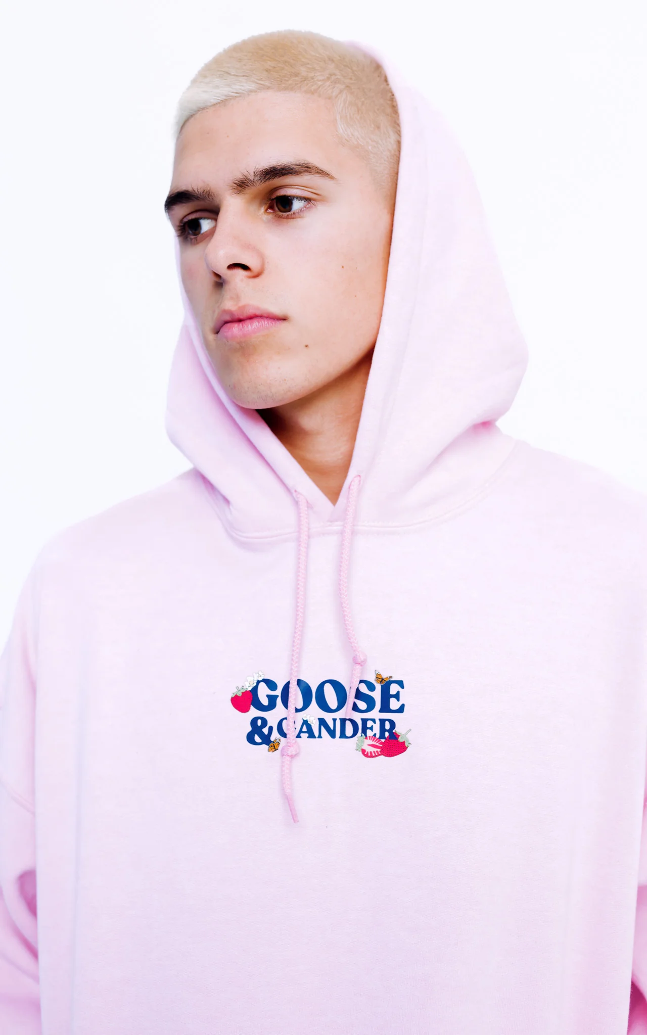 Wild Strawberry Printed Hoodie - Baby Pink - Image 5