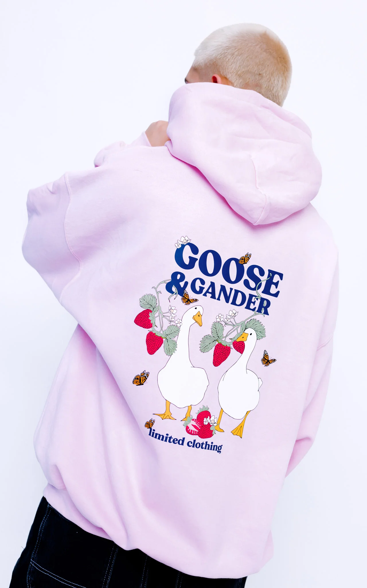 Wild Strawberry Printed Hoodie - Baby Pink - Image 7