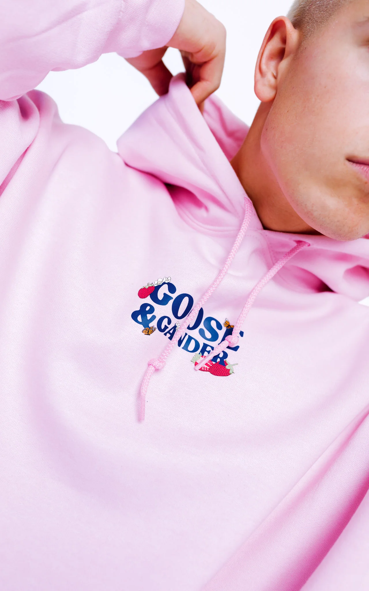 Wild Strawberry Printed Hoodie - Baby Pink - Image 8