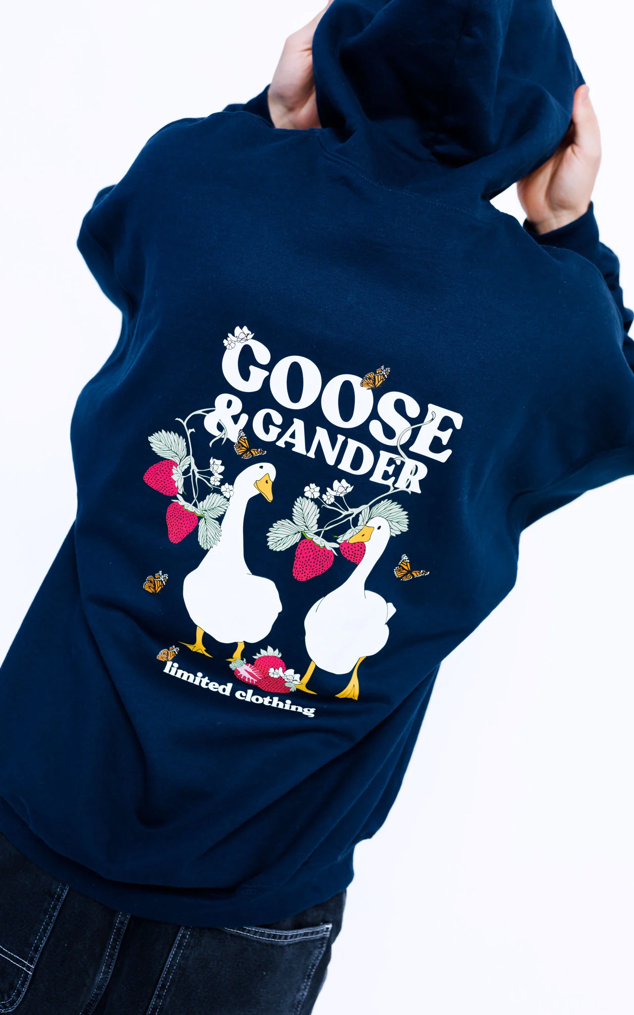 Wild Strawberry Printed Hoodie - Navy - Image 8