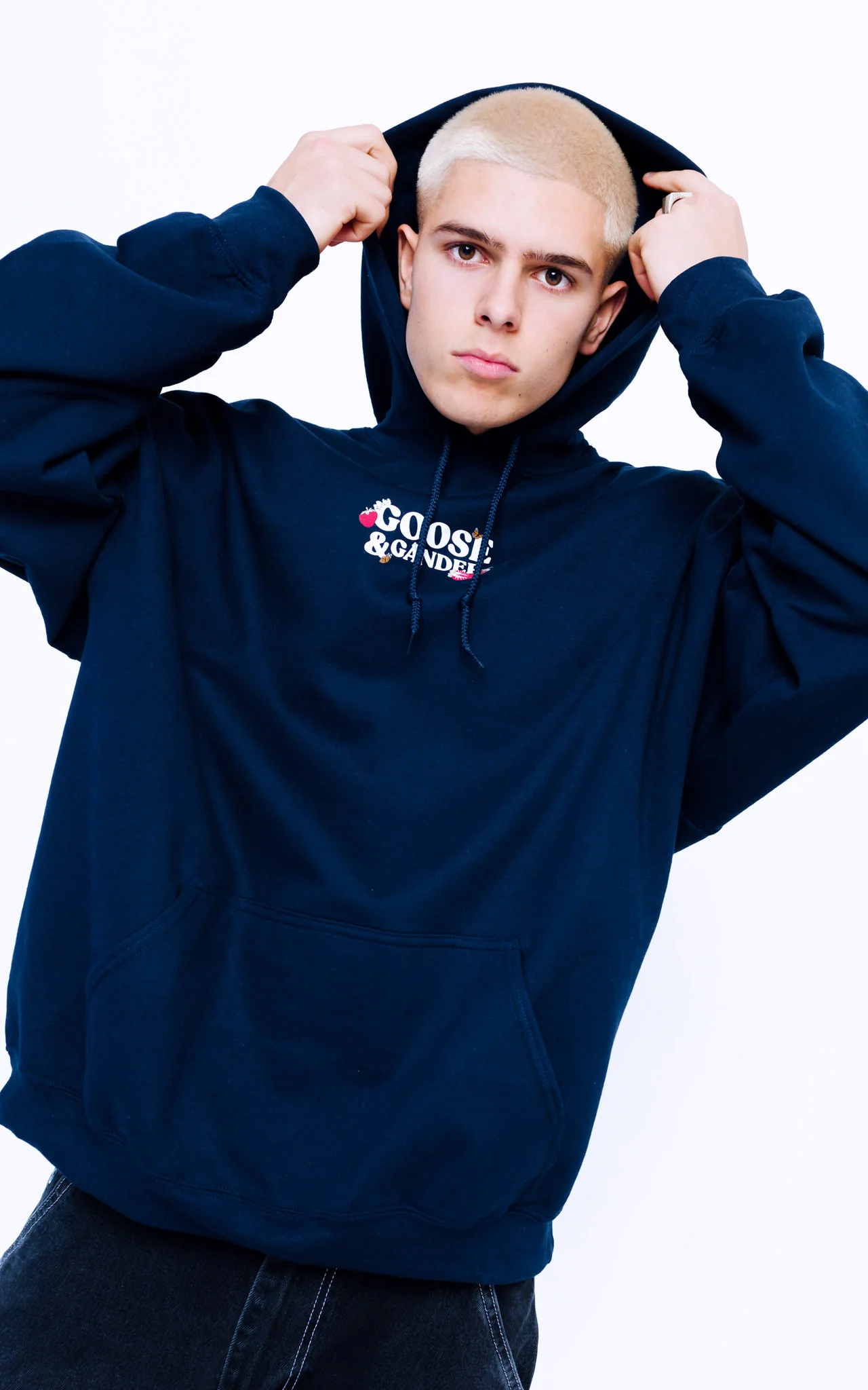 Wild Strawberry Printed Hoodie - Navy - Image 9