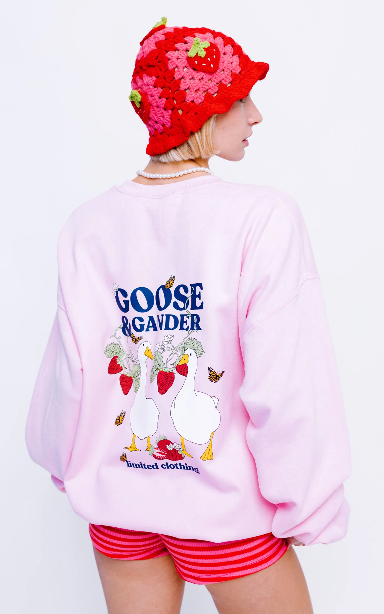 Wild Strawberry Printed Sweat - Baby Pink - Image 10
