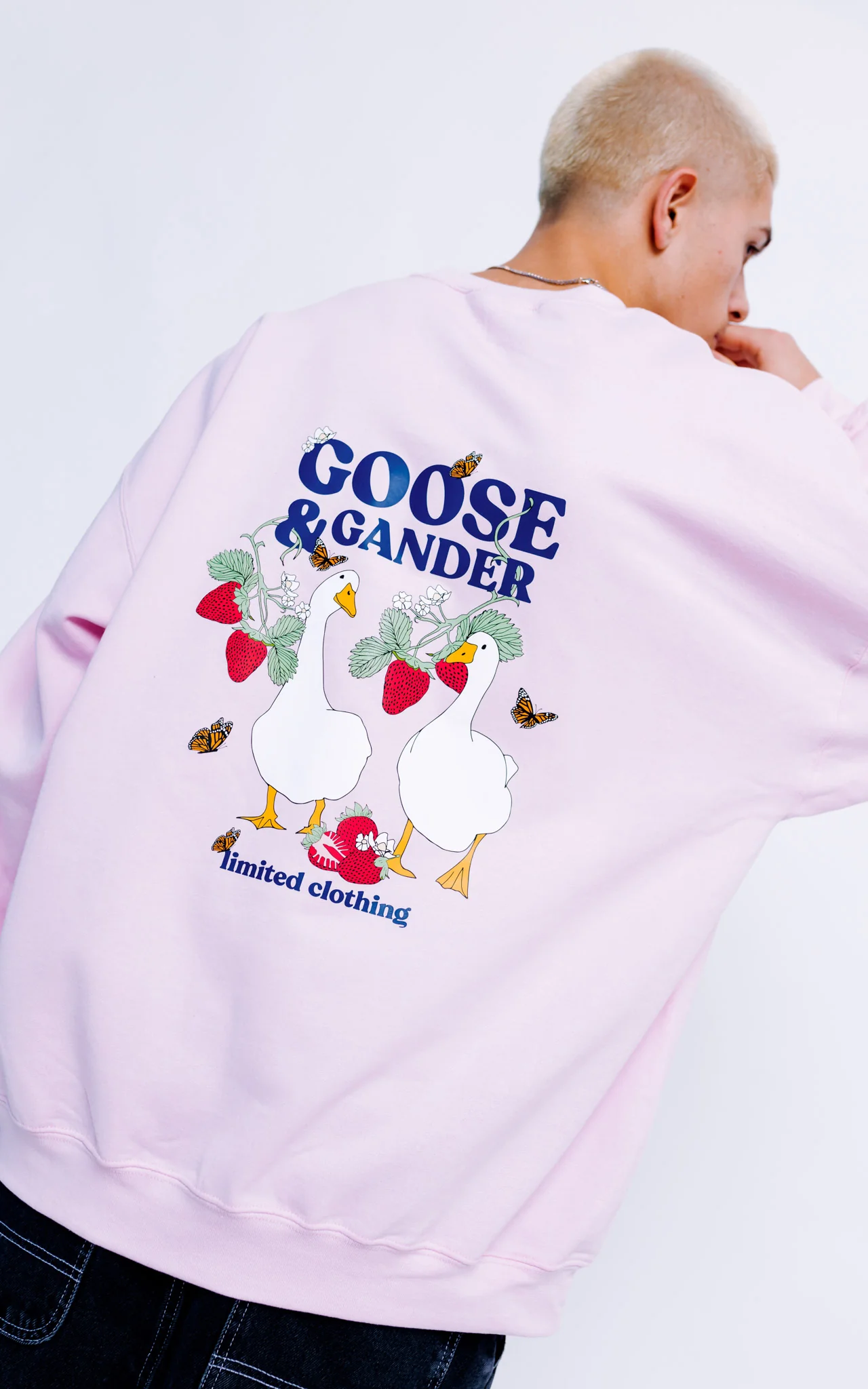 Wild Strawberry Printed Sweat - Baby Pink - Image 12