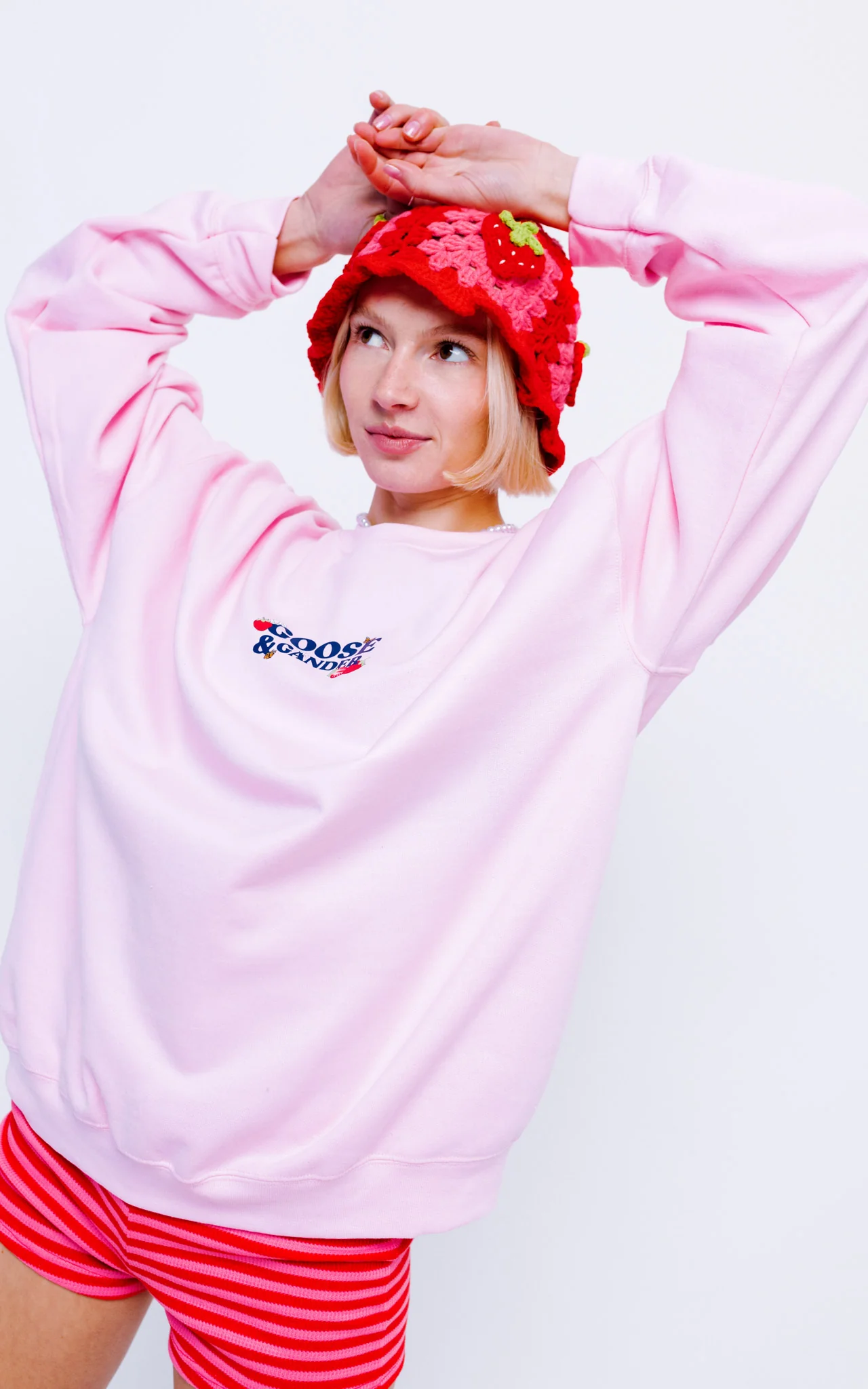Wild Strawberry Printed Sweat - Baby Pink - Image 7