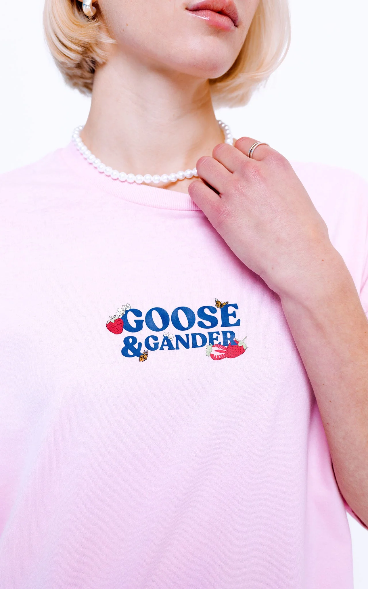Wild Strawberry Tee - Baby Pink - Image 4