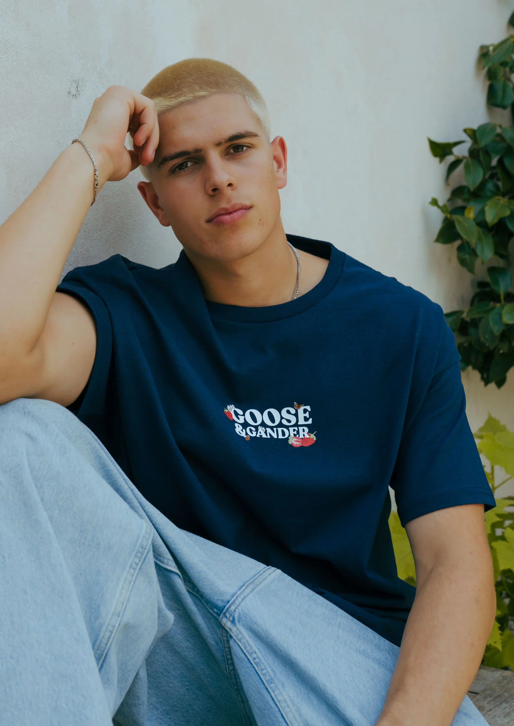 Wild Strawberry Tee - Navy - Image 15