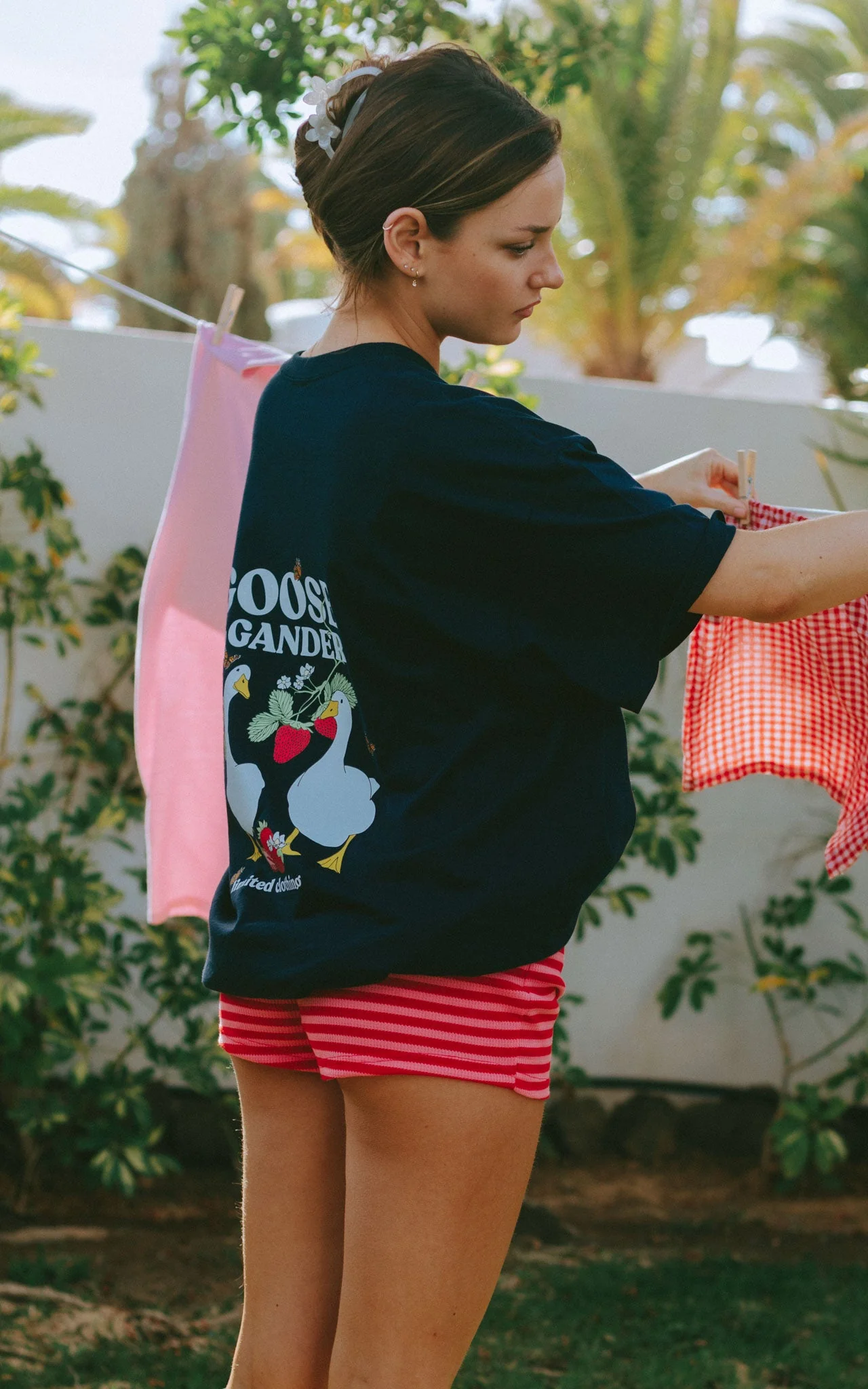 Wild Strawberry Tee - Navy - Image 3