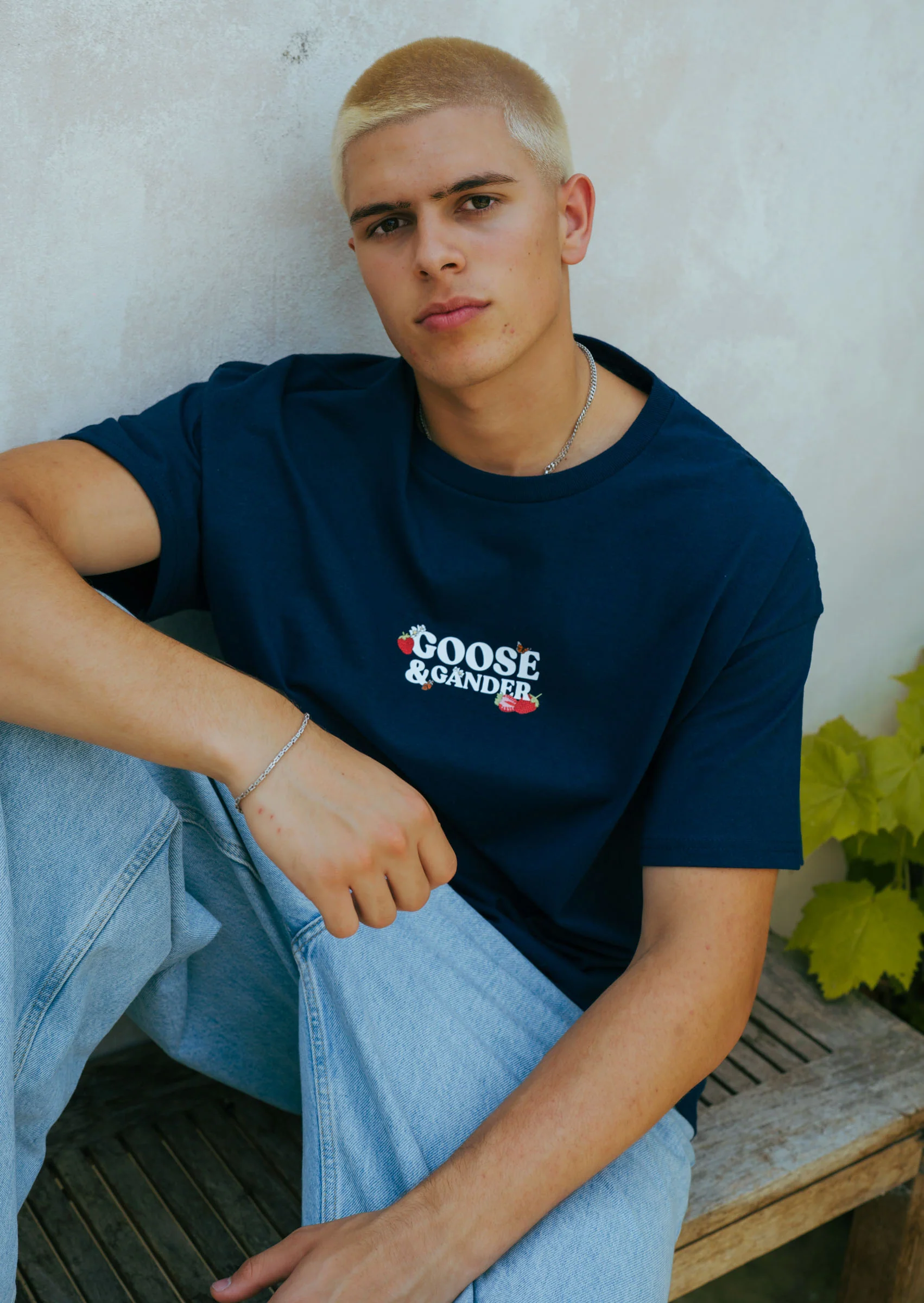 Wild Strawberry Tee - Navy - Image 7
