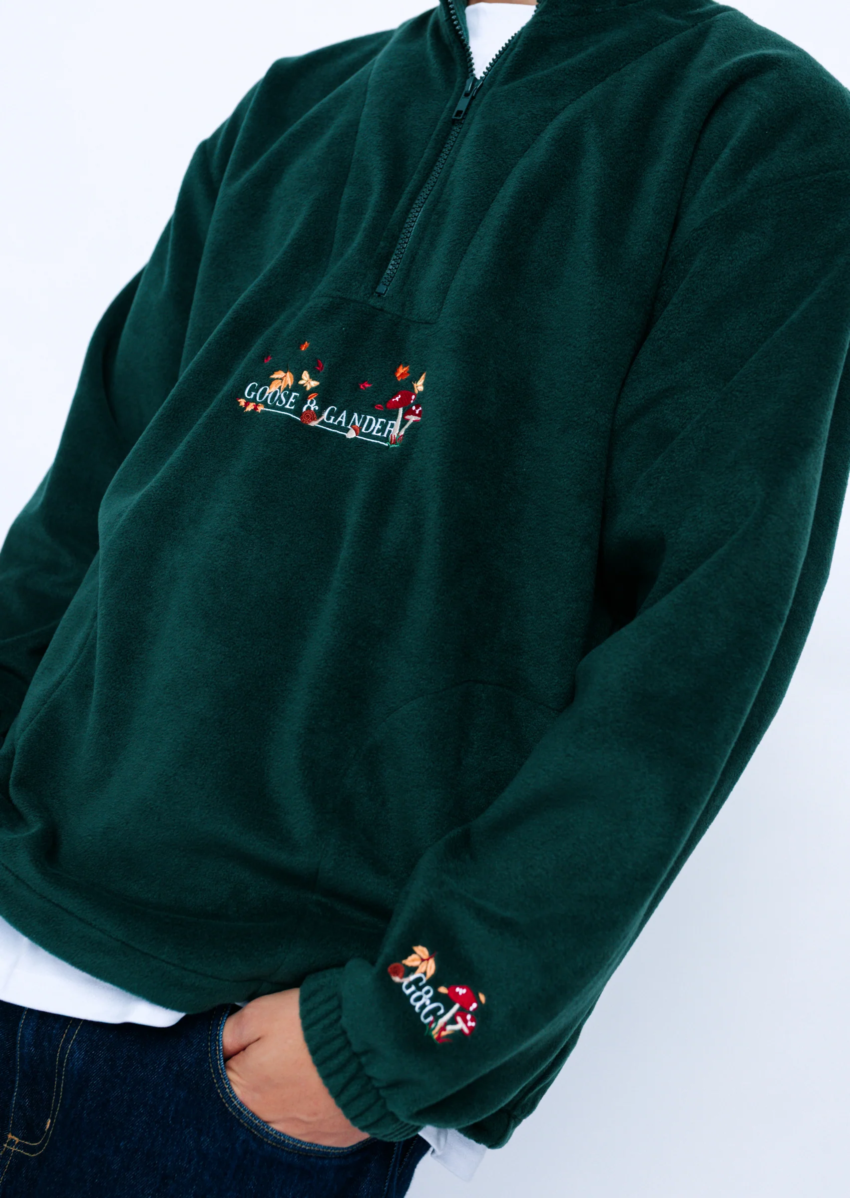 Woodland 1/4 Zip Fleece - Forest Green - Image 10
