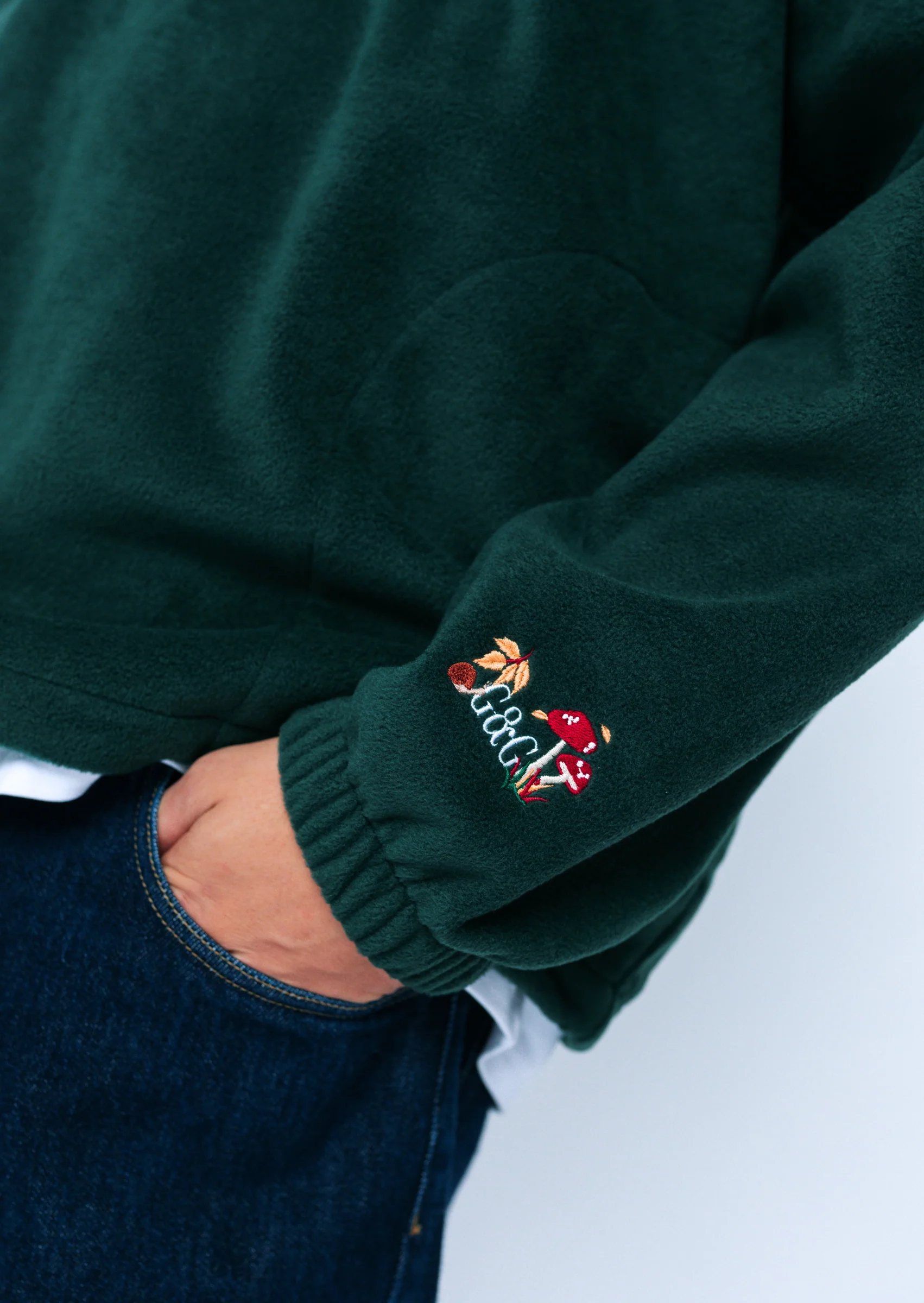 Woodland 1/4 Zip Fleece - Forest Green - Image 4