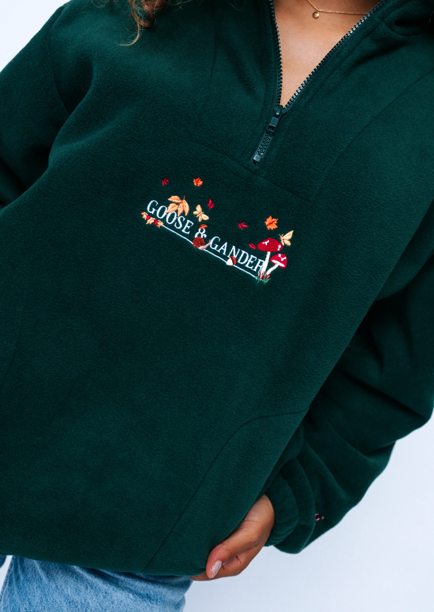 Woodland 1/4 Zip Fleece - Forest Green - Image 7
