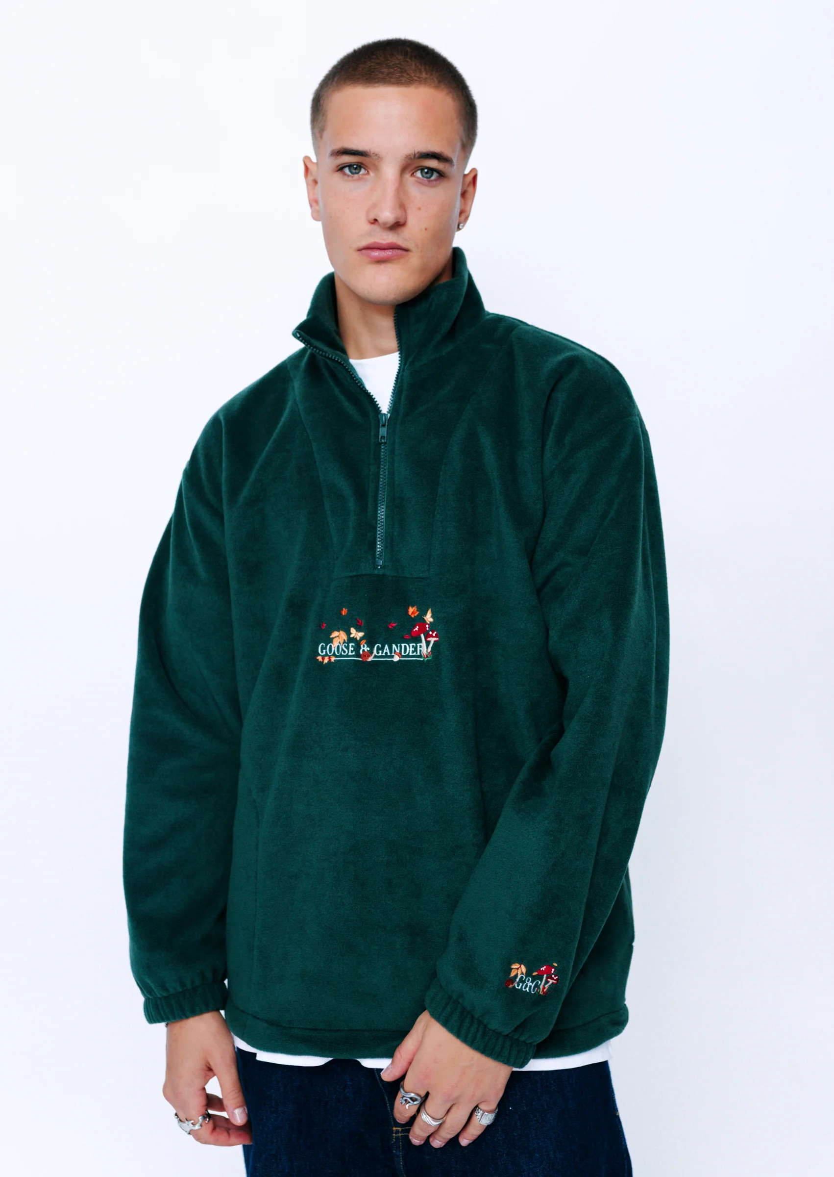Woodland 1/4 Zip Fleece - Forest Green - Image 9