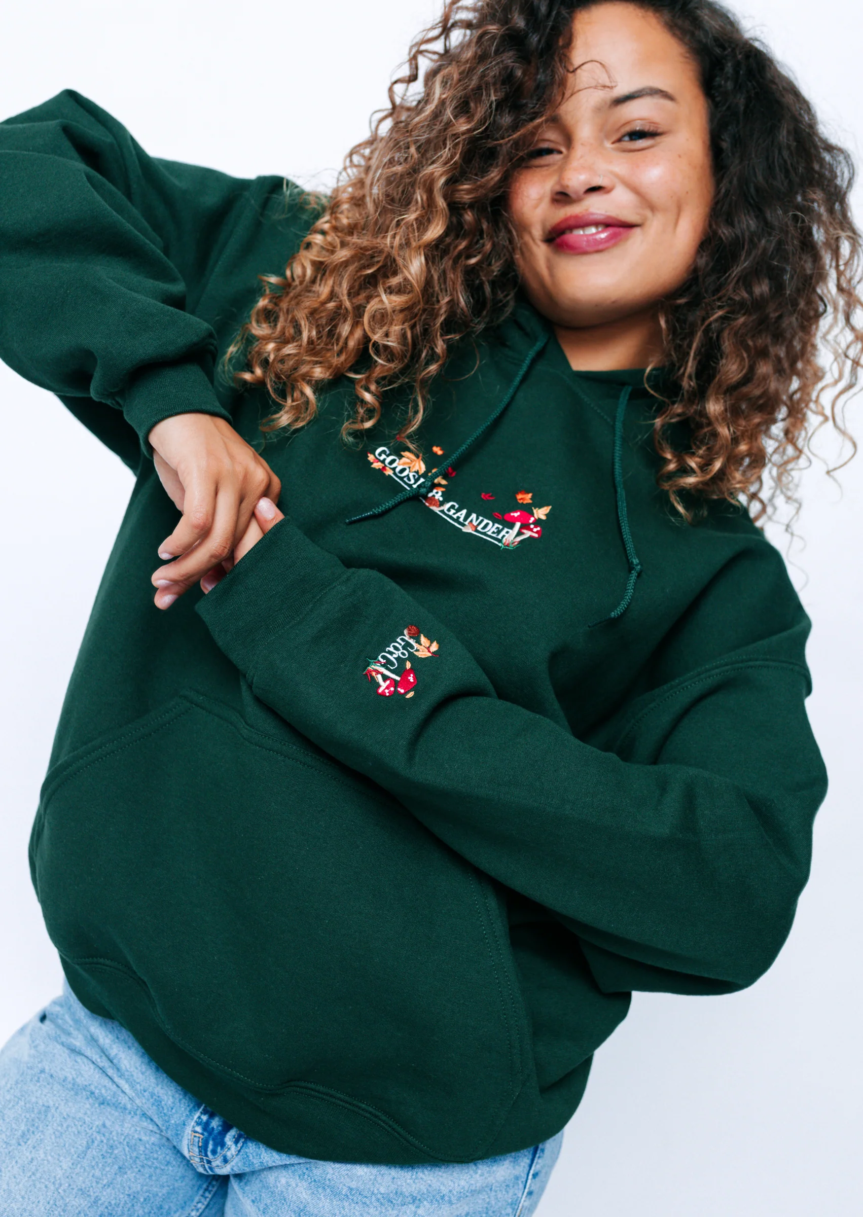 Woodland Embroidered Hoodie - Forest Green - Image 11