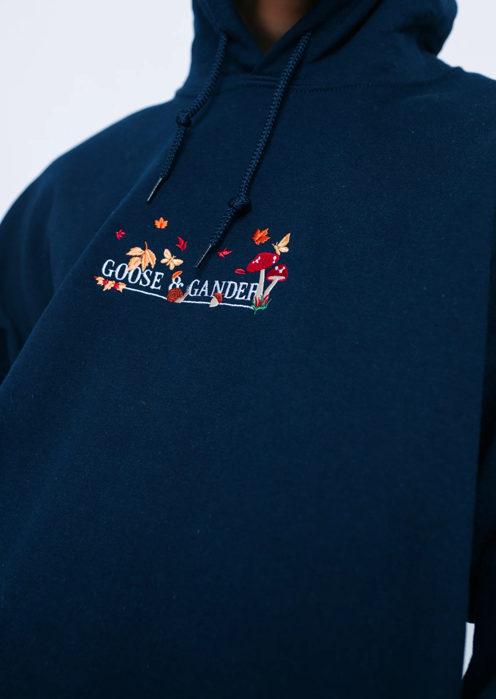 Woodland Embroidered Hoodie - Navy - Image 11