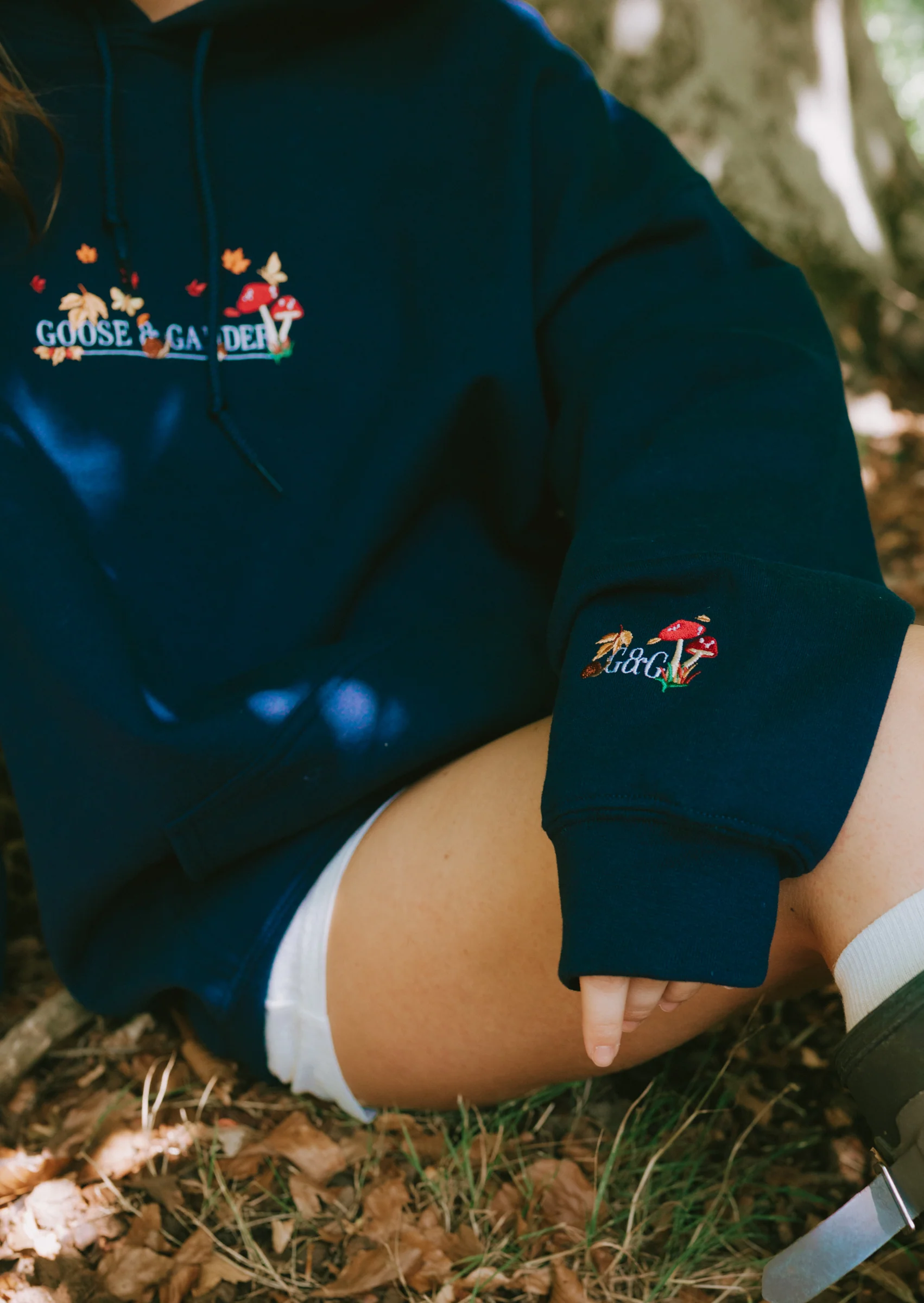 Woodland Embroidered Hoodie - Navy - Image 2