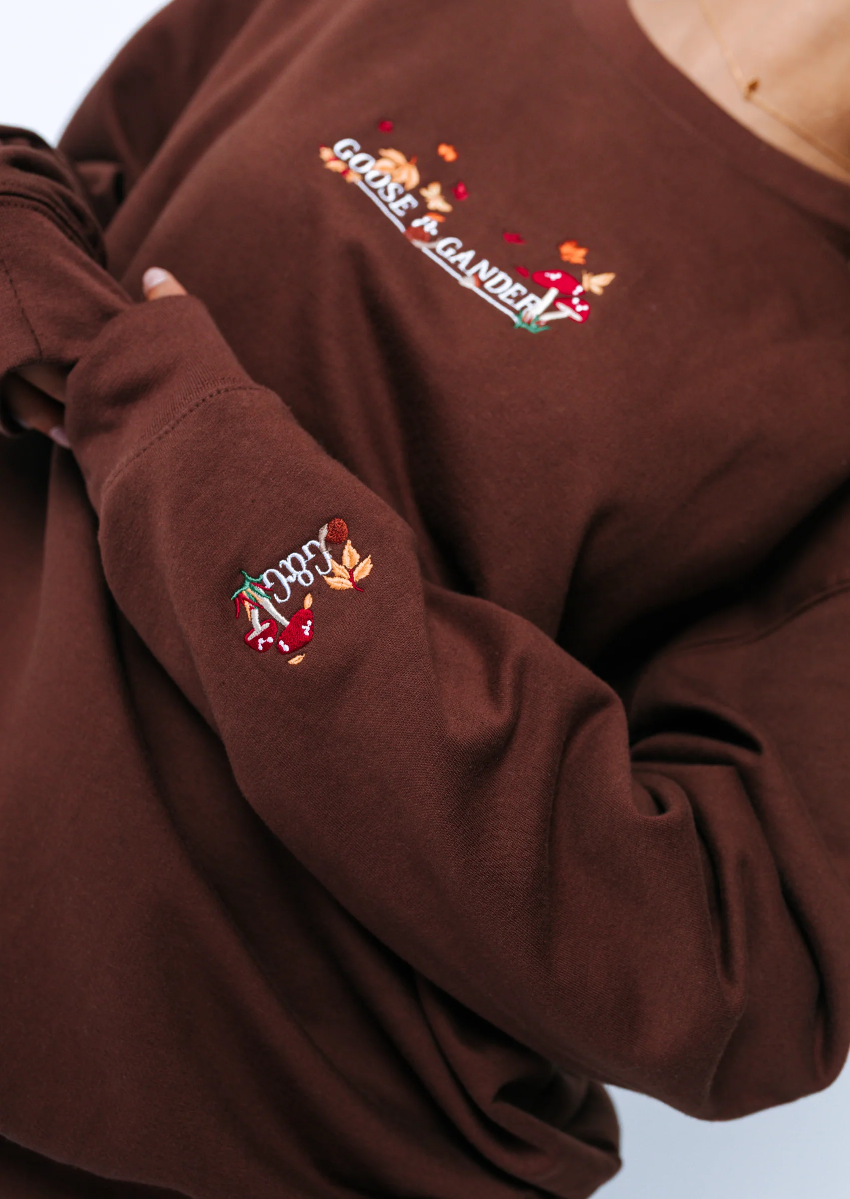 Woodland Embroidered Sweatshirt - Brown - Image 2