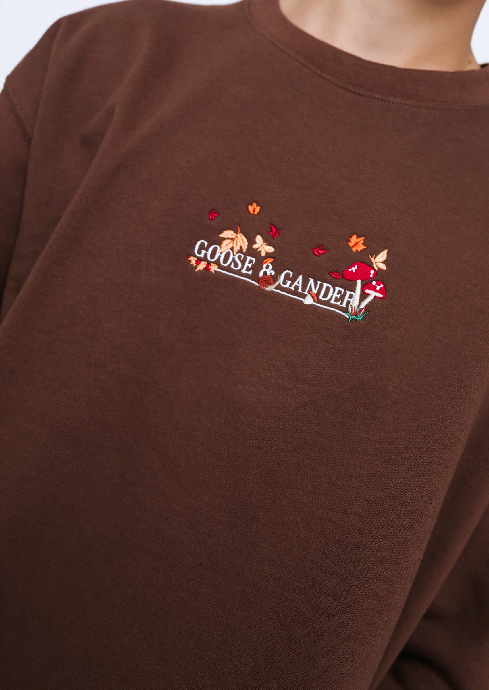 Woodland Embroidered Sweatshirt - Brown - Image 5