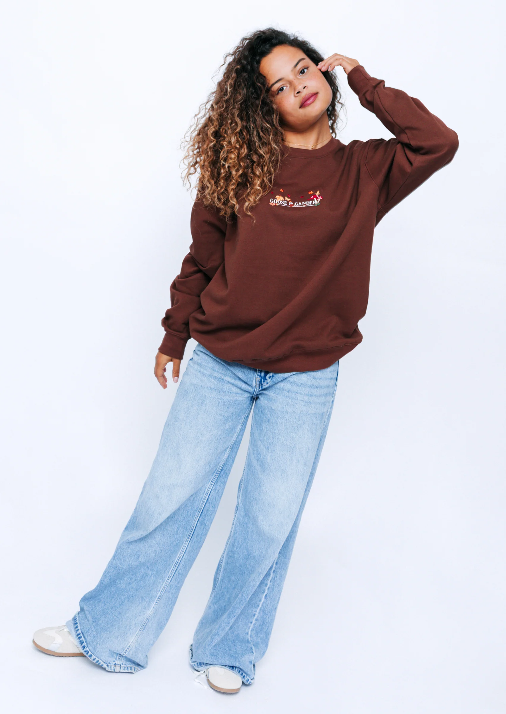 Woodland Embroidered Sweatshirt - Brown - Image 6