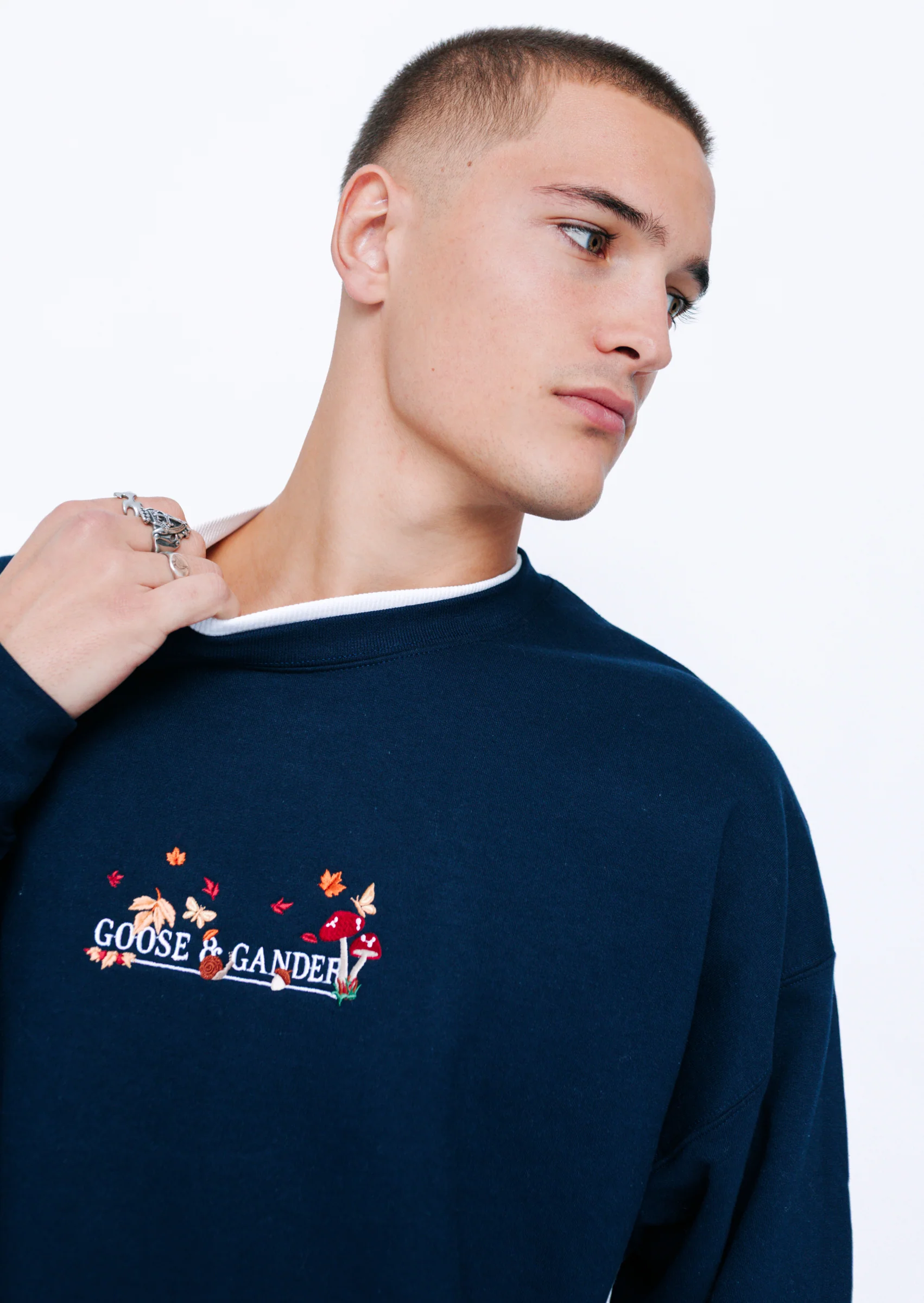 Woodland Embroidered Sweatshirt - Navy - Image 12