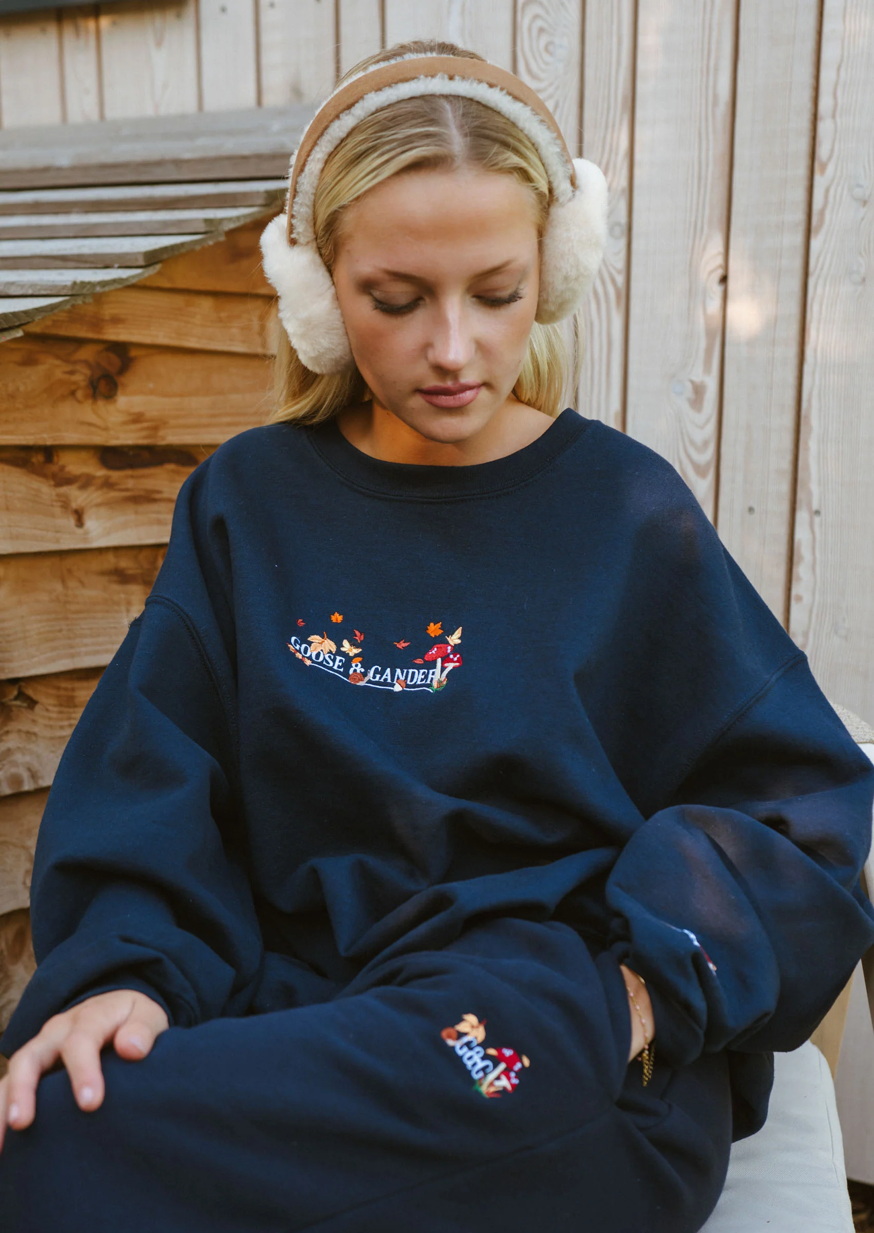 Woodland Embroidered Sweatshirt - Navy - Image 2