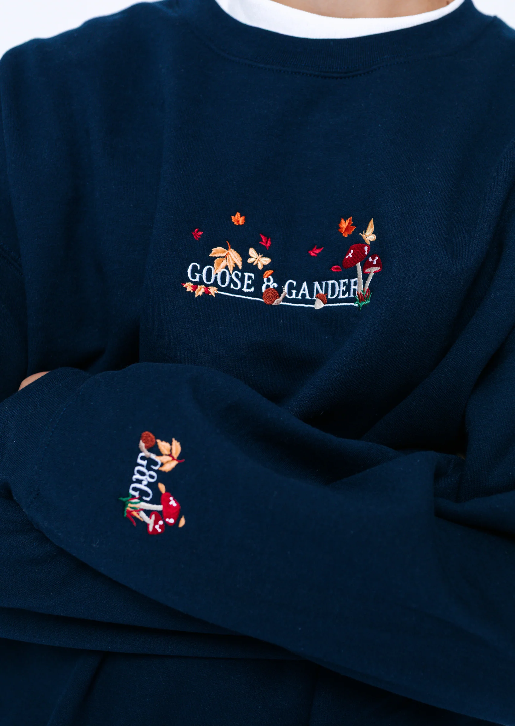 Woodland Embroidered Sweatshirt - Navy - Image 3