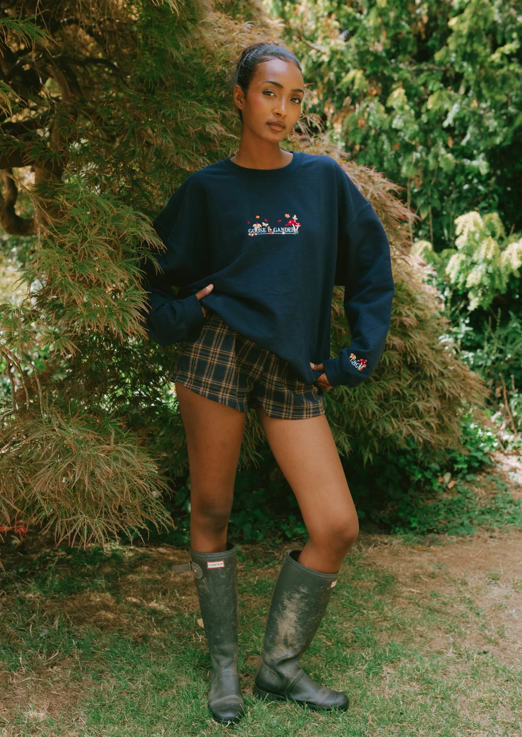 Woodland Embroidered Sweatshirt - Navy - Image 4