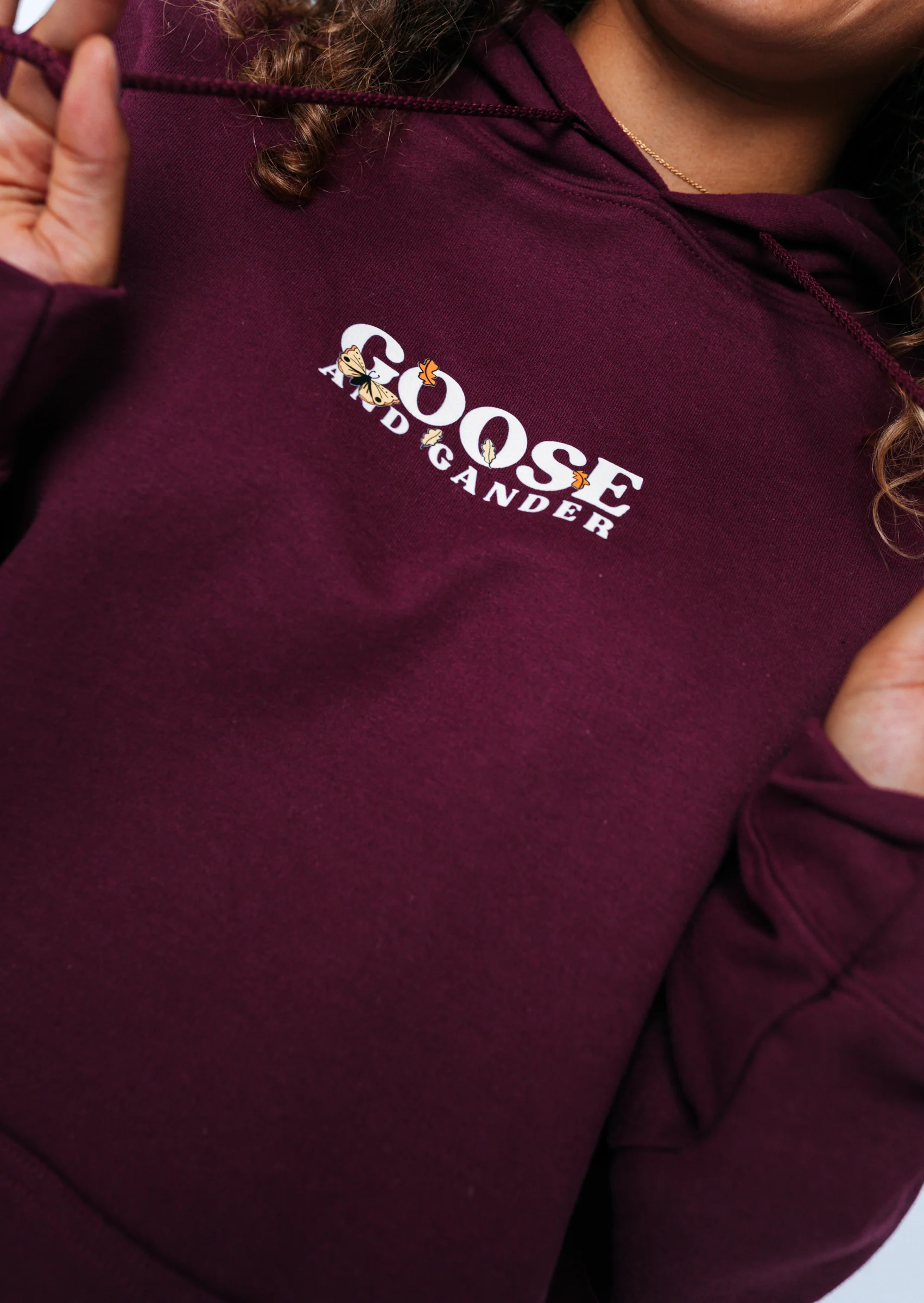 Woodland Goose Hoodie - Burgundy - Image 3