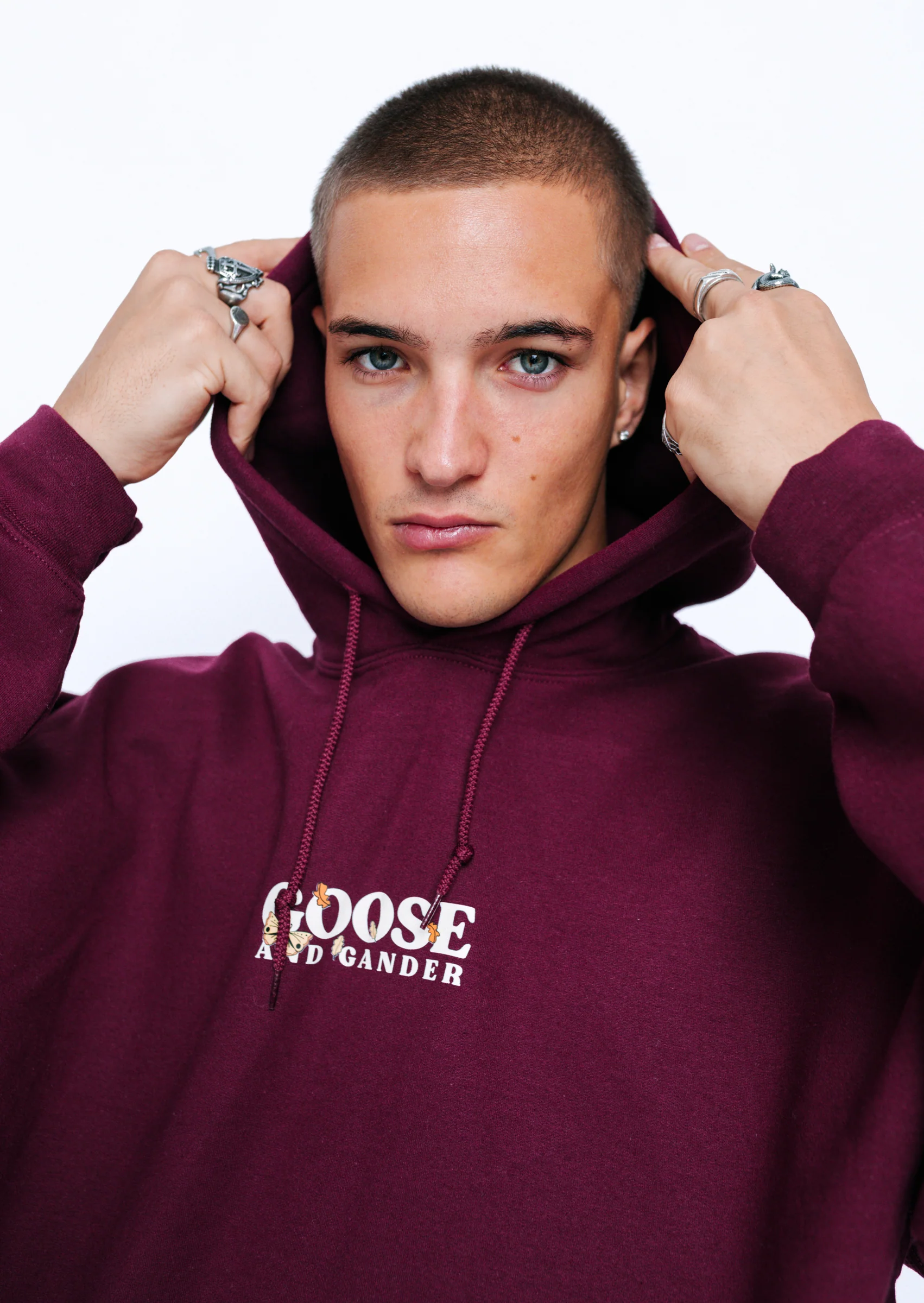 Woodland Goose Hoodie - Burgundy - Image 5