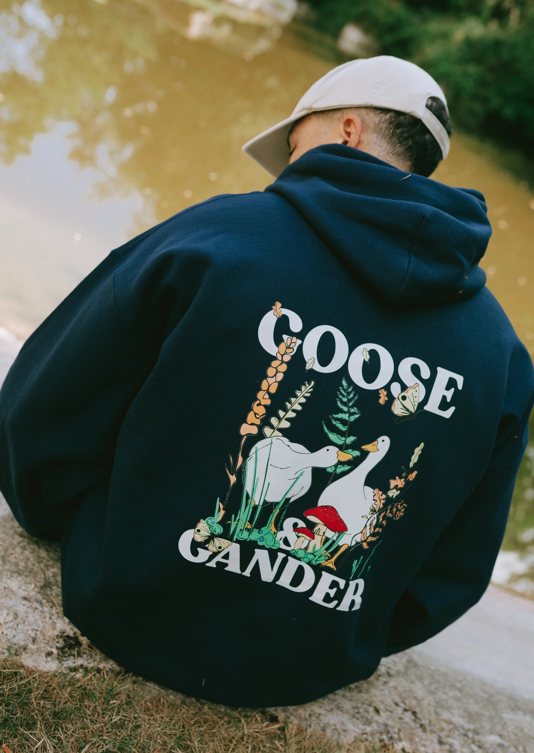 Woodland Goose Hoodie - Navy - Image 2
